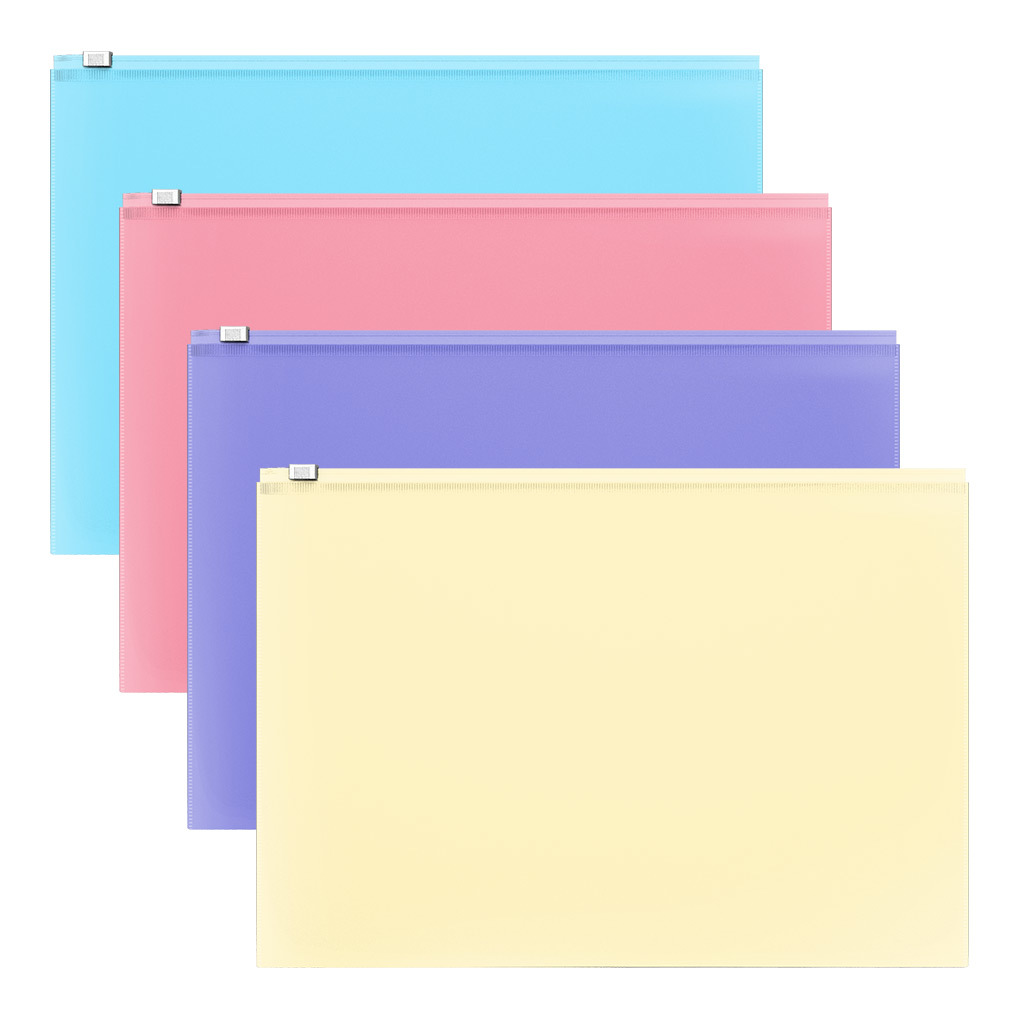 

Папка на молнии ZIP пластик А4 1отд. пл.180мкм Fizzy Pastel ассорти ERICH KRAUSE 50338