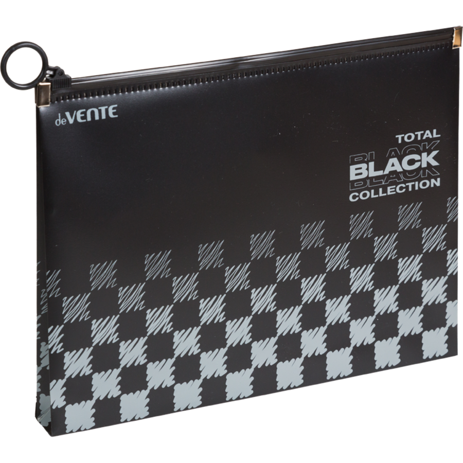 

Папка на молнии ZIP пластик А5 1отд. пл.180мкм Total black с расширением черная deVENTE 3071327