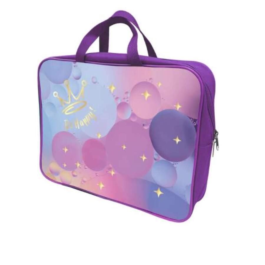 Папка текстиль А4 1отд молния сверху Bubbles ручки внутркарман Lamark DC0025-05 жен 507₽