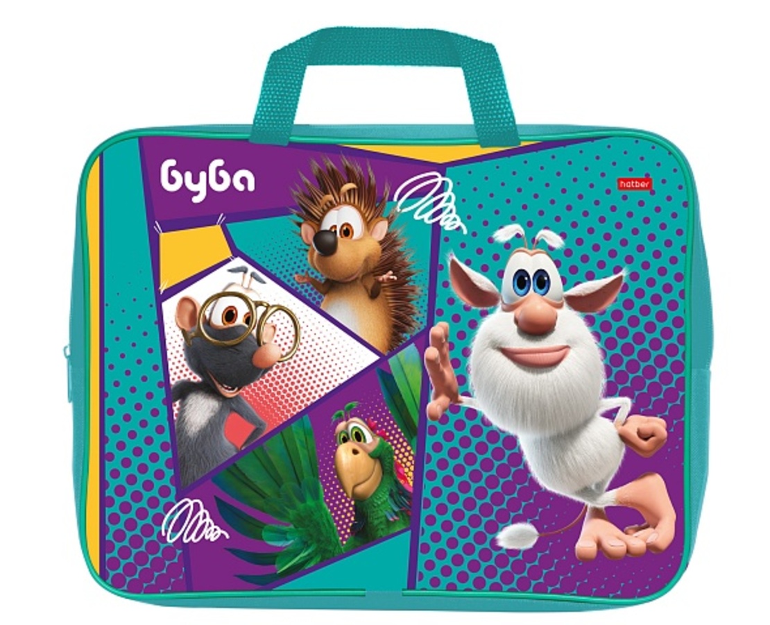 Папка текстиль А4 1отд молния сверху Буба ручки HATBER NSn_60250 уни 450₽