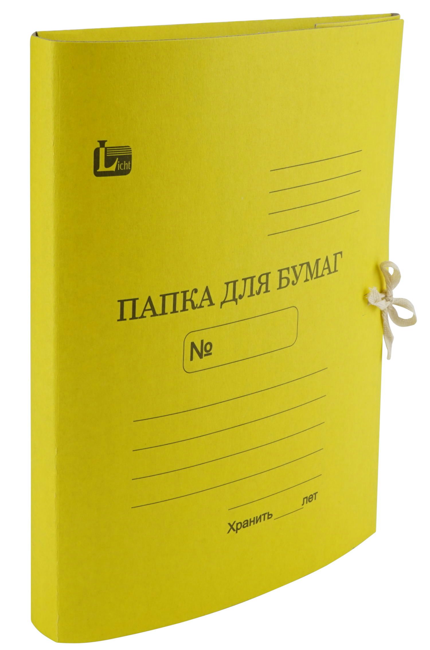 

Папка с завязками 370г/м2 картон на 300л желтый LICHT 51445жел.