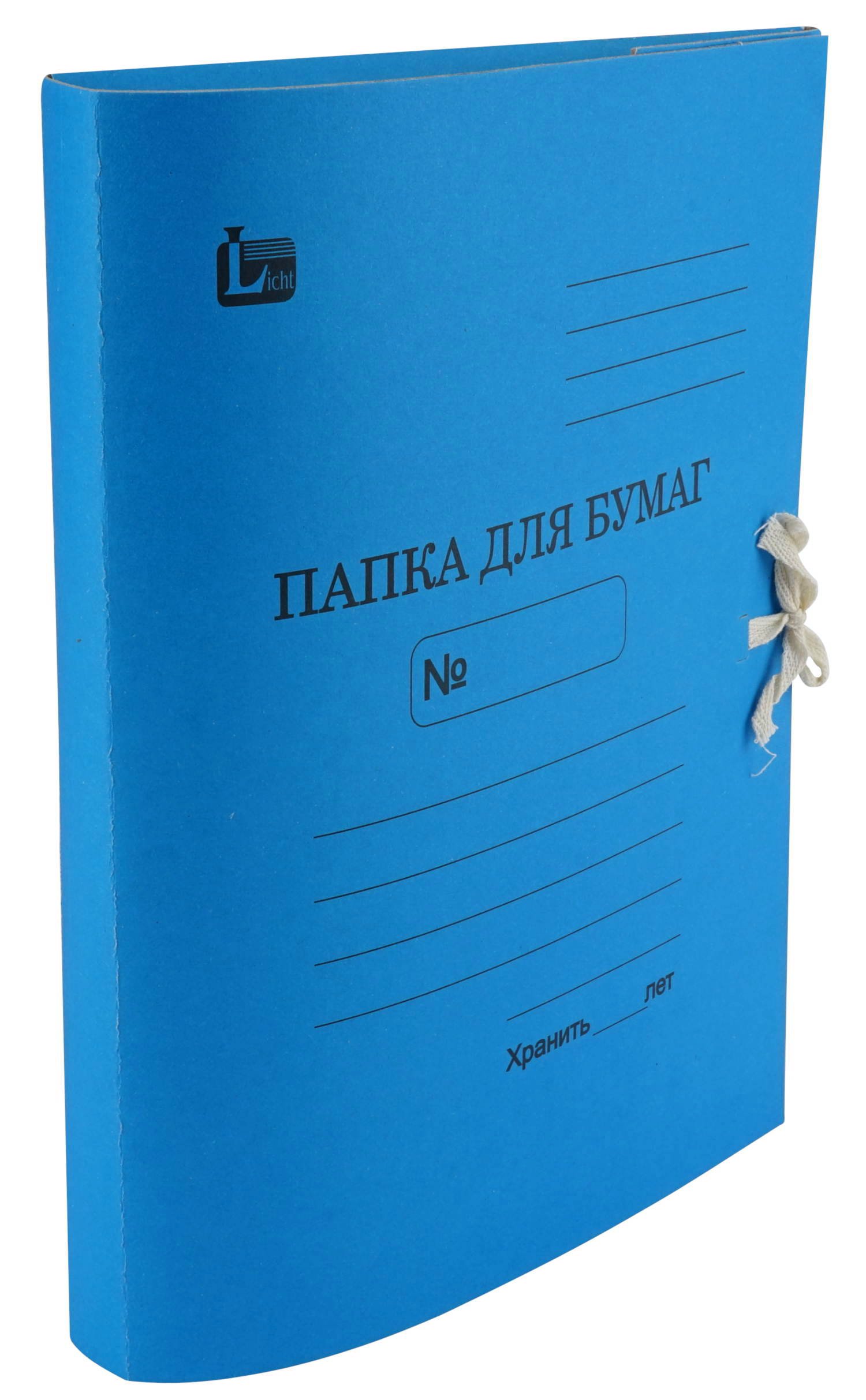 

Папка с завязками 370г/м2 картон на 300л синий LICHT 51445с.