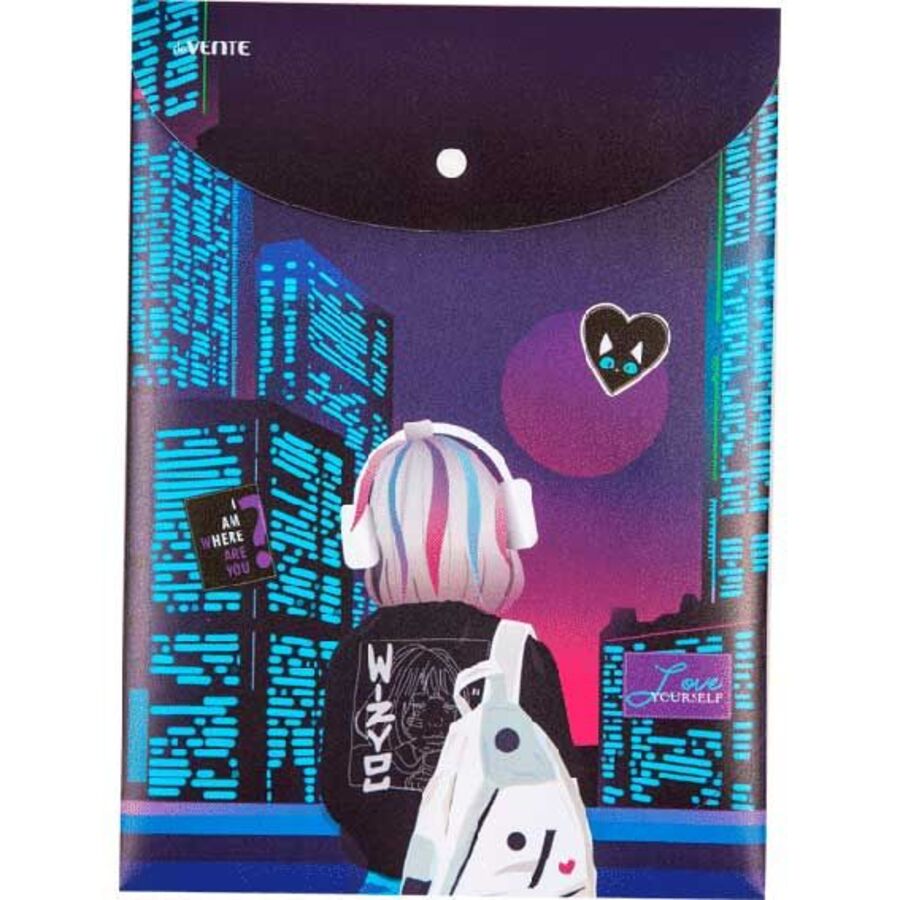 

Папка с кнопкой пластик А4 1отд. пл.300мкм City Girl deVENTE 3079405