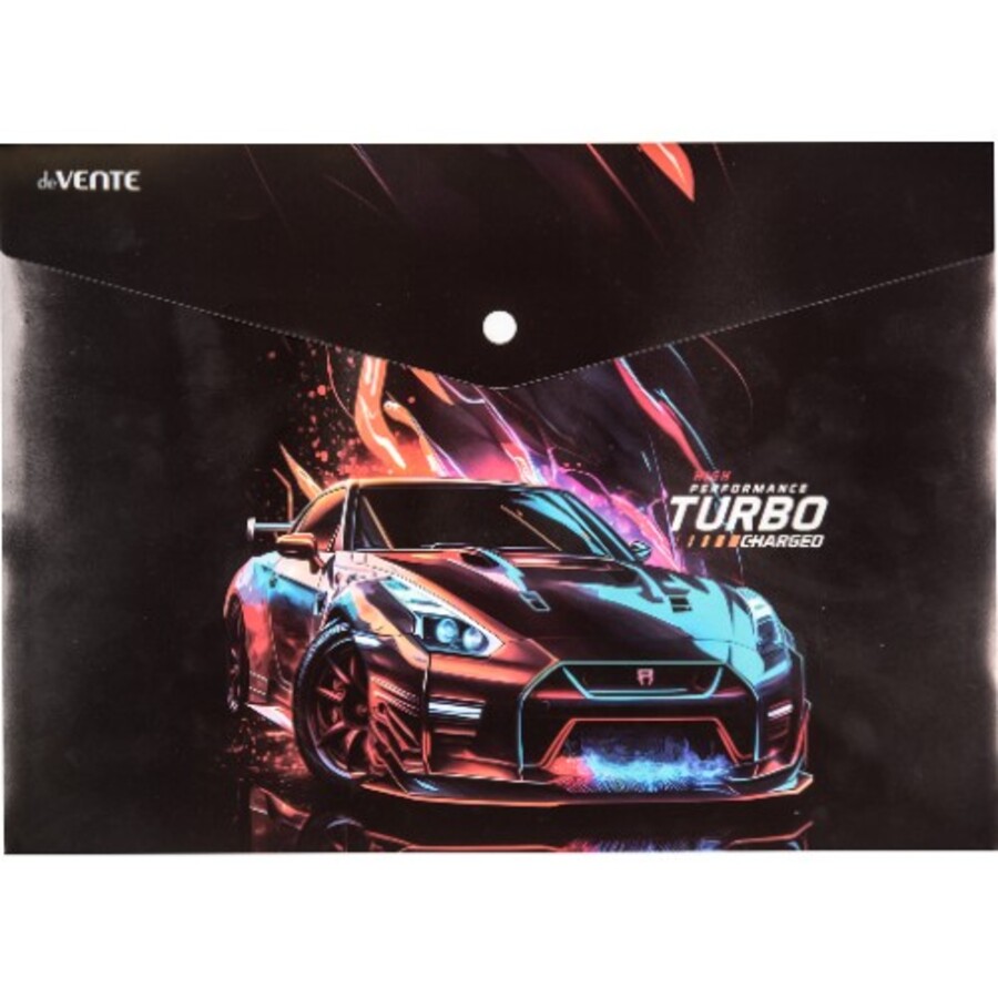 

Папка с кнопкой пластик А4 1отд. пл.180мкм Turbo непрозрачная deVENTE 3079411