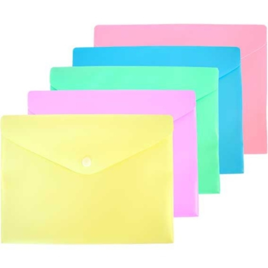 

Папка с кнопкой пластик А5 1отд. пл.180мкм Pastel непрозр. ассорти deVENTE 3071342