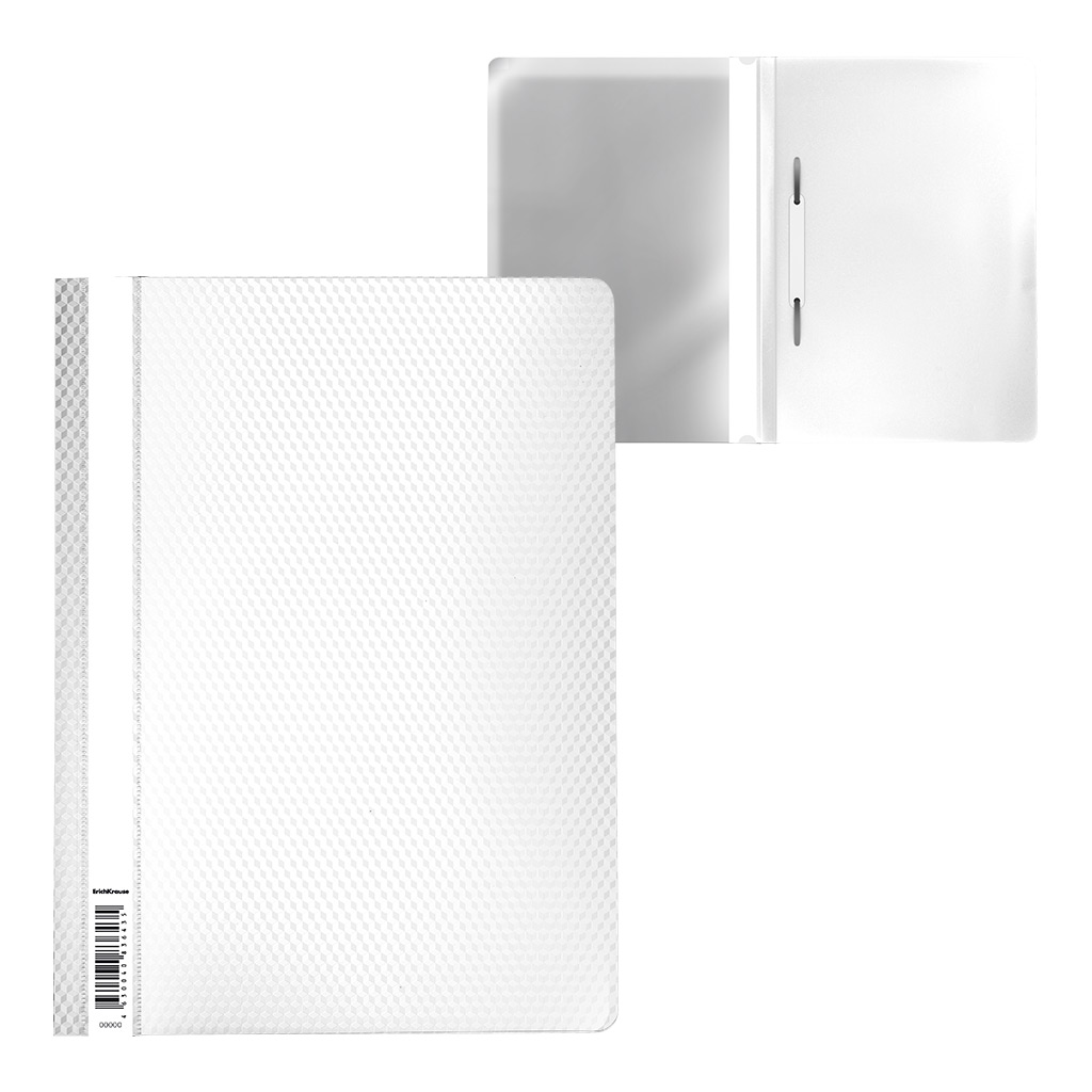 Папка скоросшиватель пластик А4 на 130л Diamond Total White белая 120180мкм ERICH KRAUSE 55120 19₽