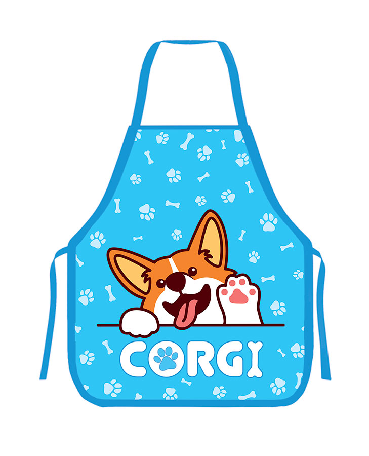 Фартук для труда ФДТ-33 Милые корги печать на ткани ПЧЕЛКА (жен ...
