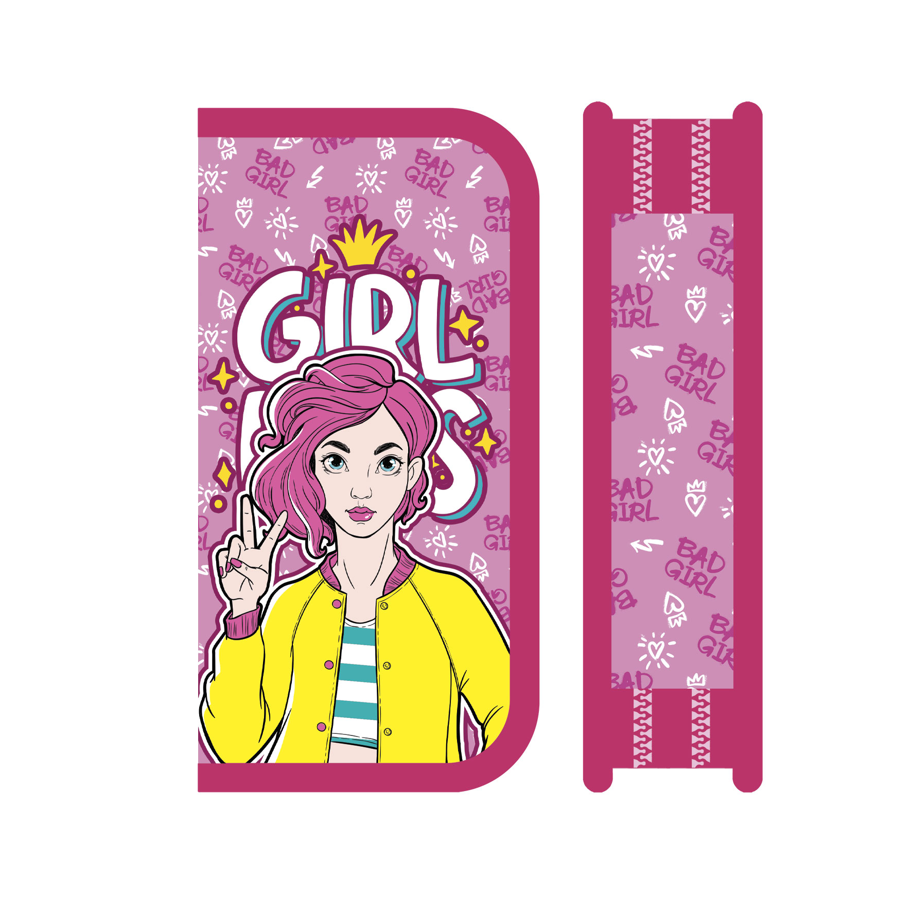 

Пенал 2отд. Bad girl 105х190мм ткан.торец ПЧЕЛКА ПО-901 (жен)
