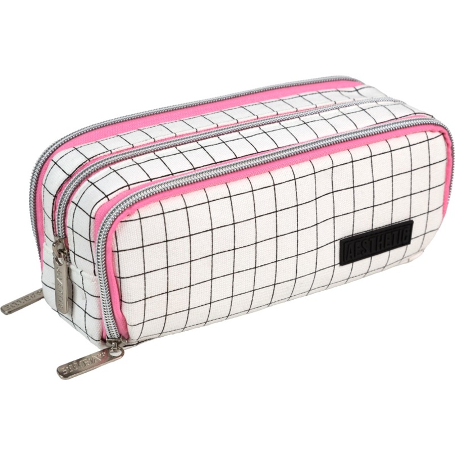 

Пенал косметичка 3отд. Aesthetic 220x90x60мм овальный внут.органайзер молочный deVENTE 7023544 (уни)