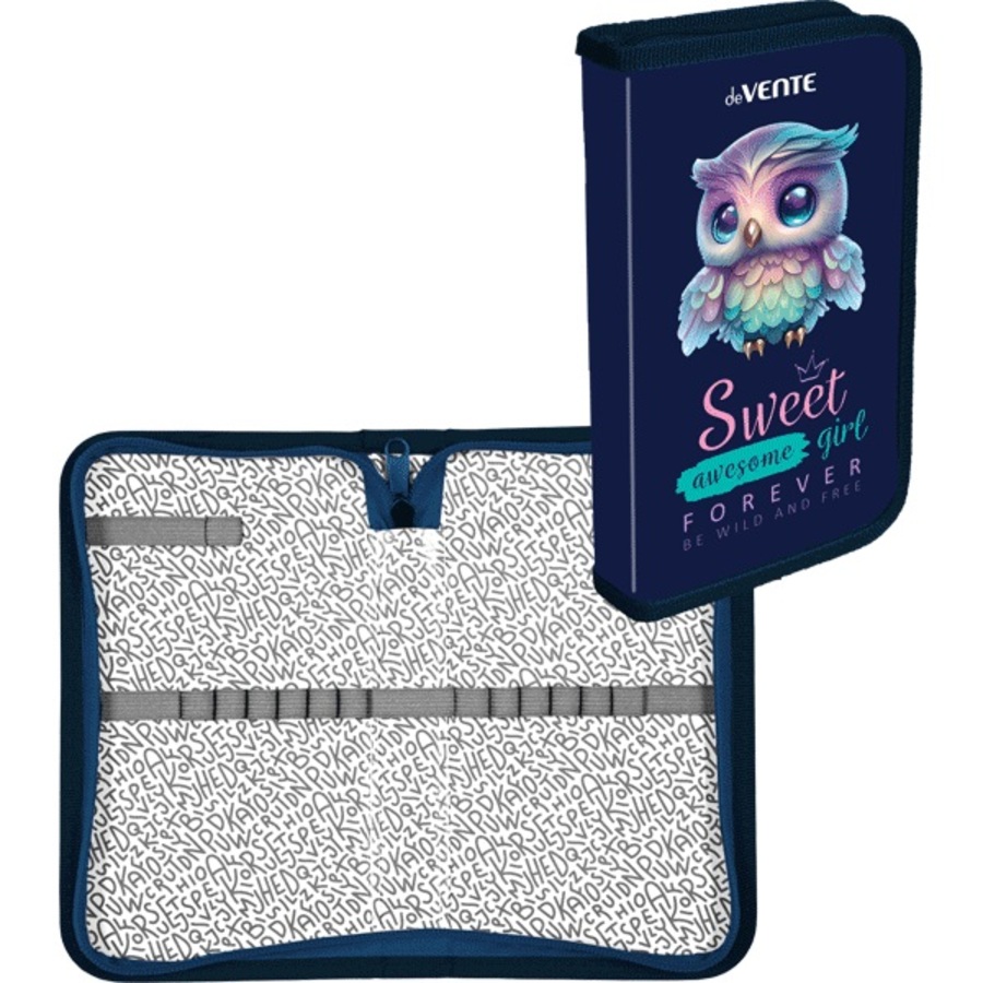 

Пенал 1отд. большой Happy Owl 120х205мм фольга конгрев.тисн. deVENTE 7011405 (жен)