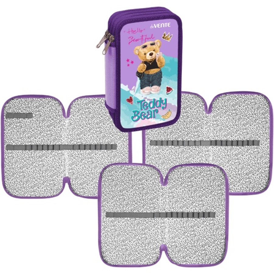 

Пенал 3отд. Teddy Bear 120х205мм фольга конгрев.тисн. deVENTE 7013400 (жен)