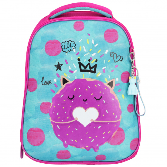 Ранец 2отд Ergo First Donut 37х29х17см эргономичная спинка с брелком Кокос 213772 жен 5854₽