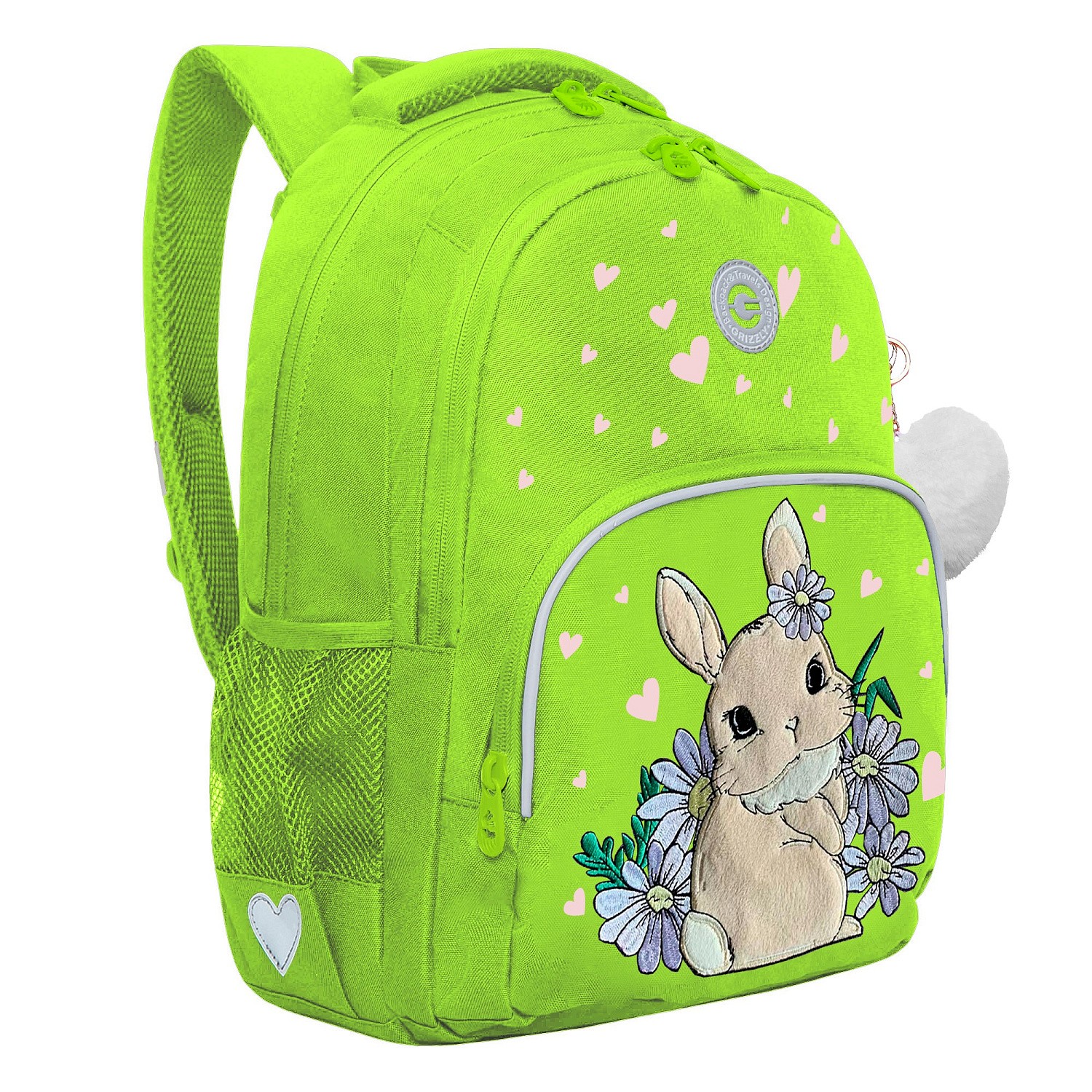 

Рюкзак школьный 2отд. Салатовый 27х40х20см GRIZZLY