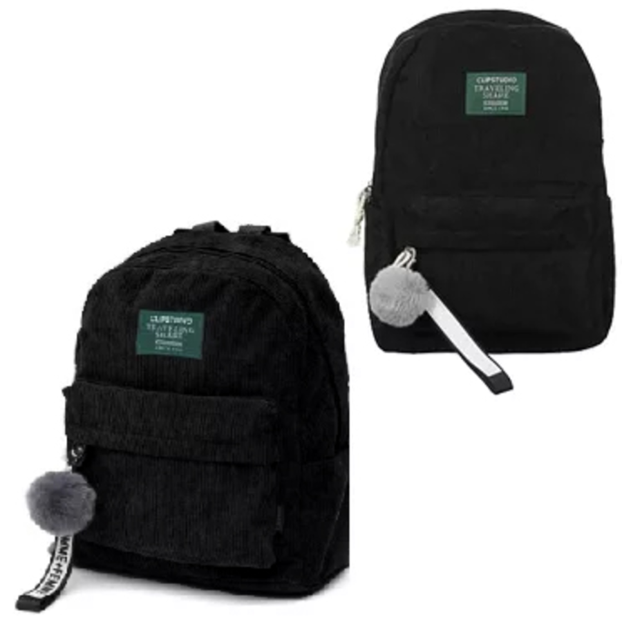 

Рюкзак городской 1отд. Черный вельвет 40x30x12см 1карм. брелок Sanvero