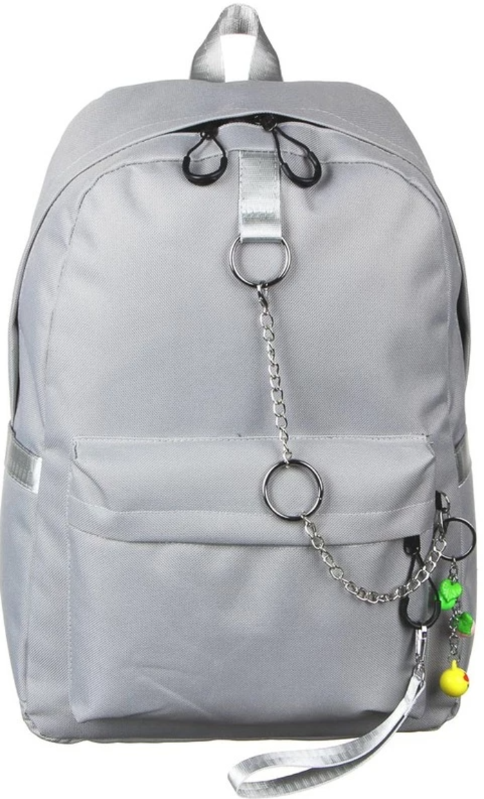 

Рюкзак городской 1отд. Серый 43,5x29x13см 3 кармана брелок металл.цепи Sanvero