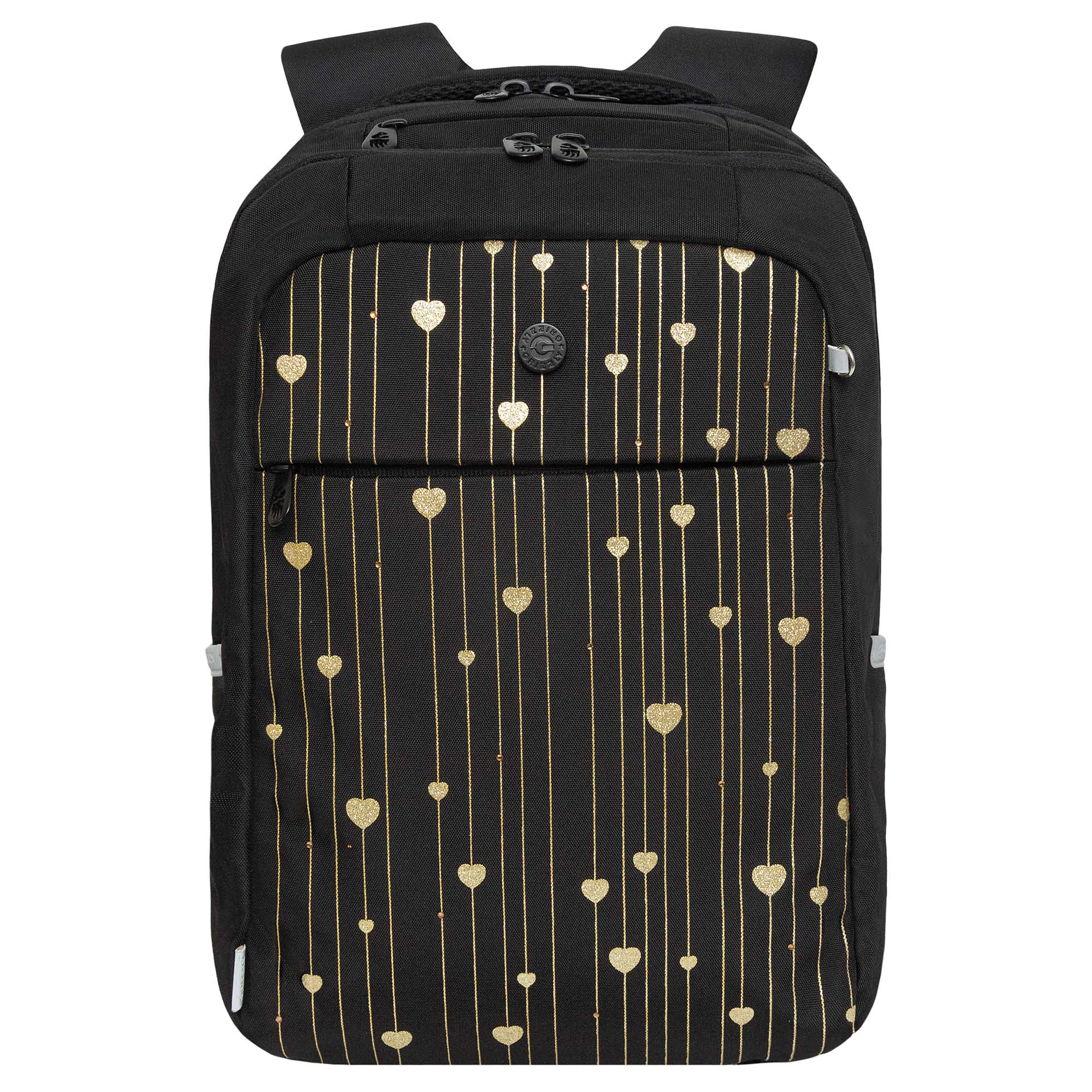 

Рюкзак 2отд. Черный-золото 28х40х16см GRIZZLY