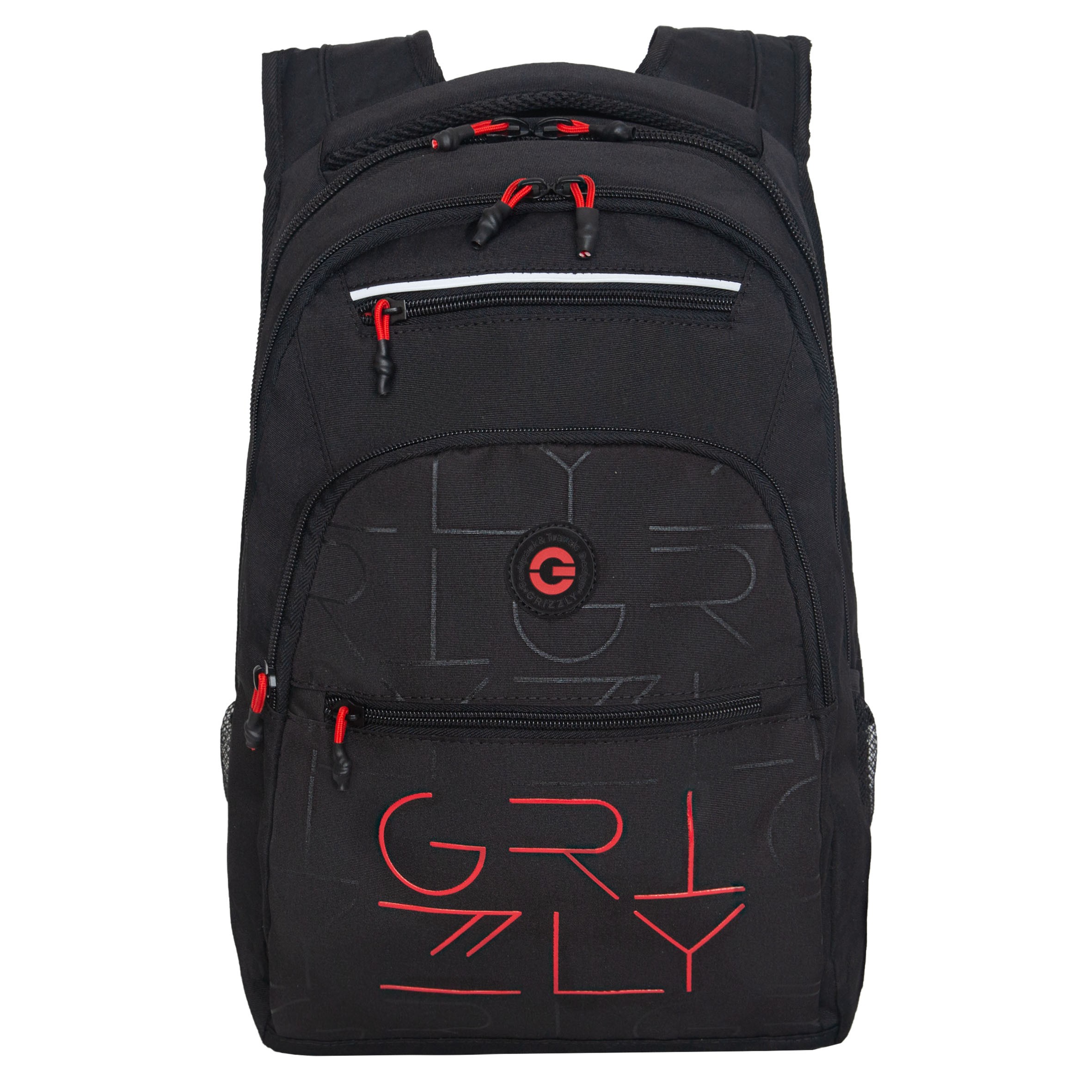 

Рюкзак 2отд. Черный-красный 31х43х20см GRIZZLY