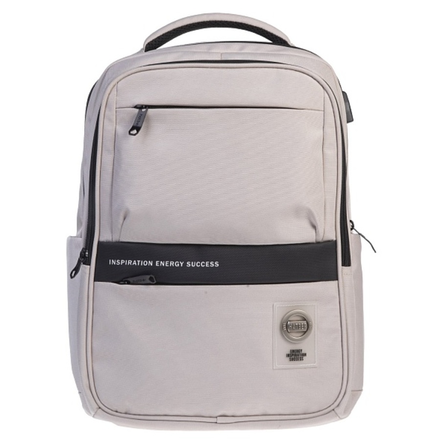 

Рюкзак 2отд. PRO Light beige 43х31,5х14,5см USB 4 кармана нагруд.стяжка HATBER