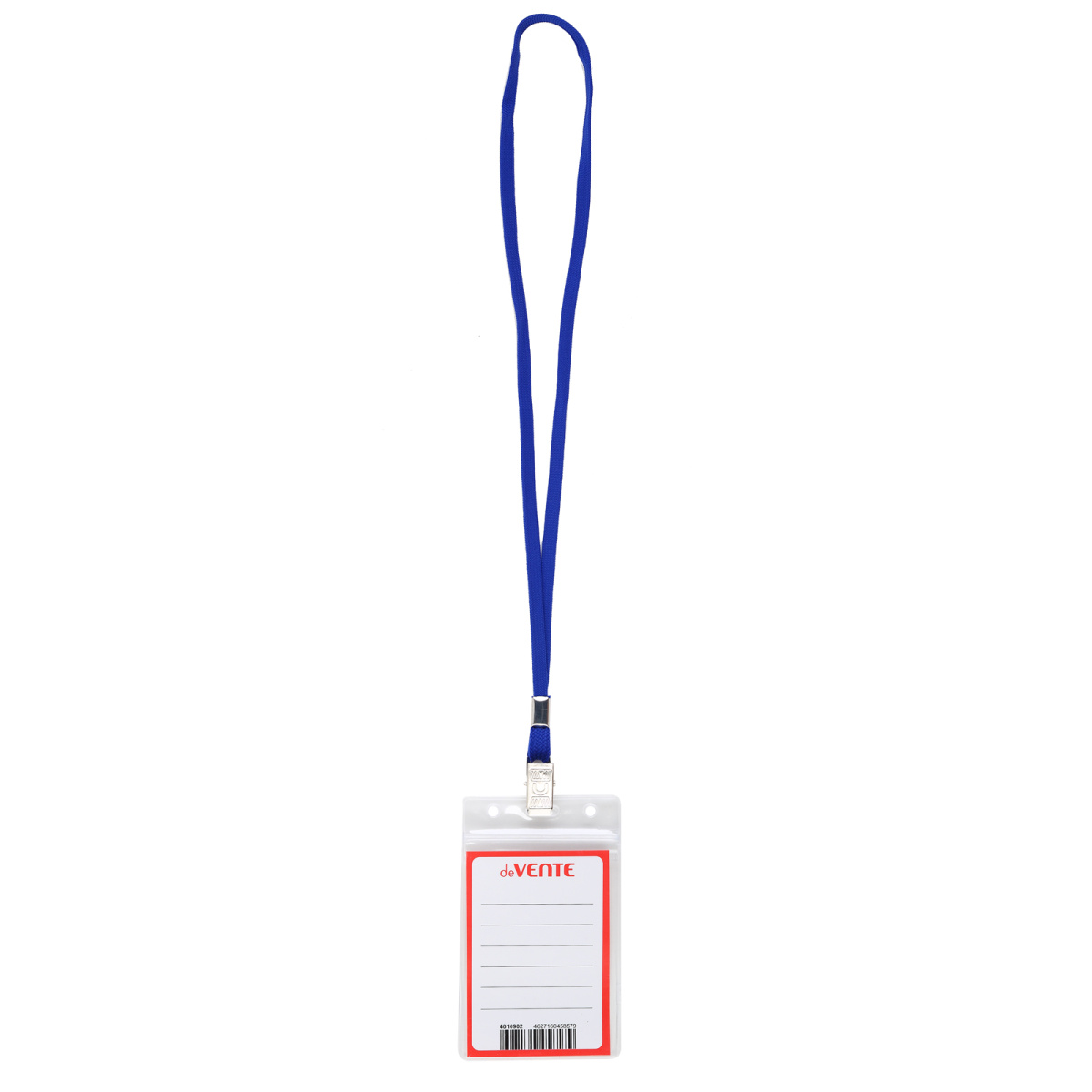 

Бейдж вертикальный 60х105мм ПВХ на ленте с клипом deVENTE 4010902