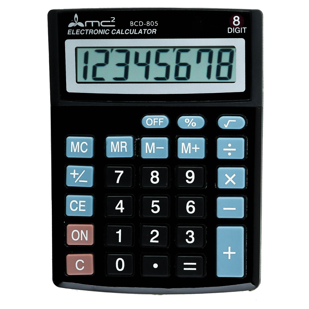 

Калькулятор настольный 8 разряд. 2-е пит. черный MC2 BCD-805