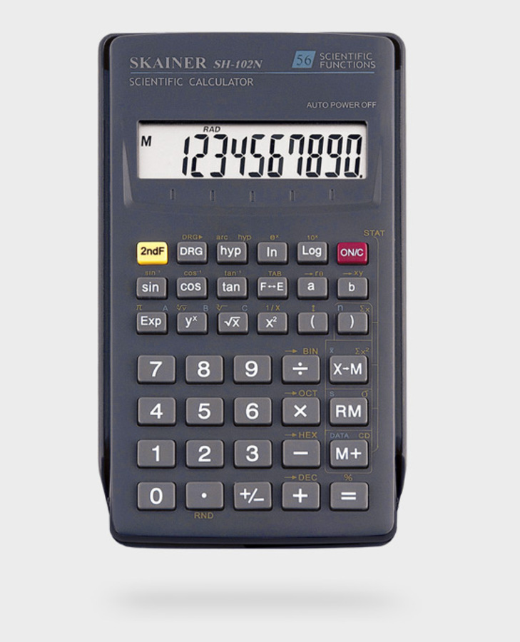 

Калькулятор научный 10 разряд. 1-е пит. 56 функций черный SKAINER ELECTRONIC CO SH-102N/SRP-135