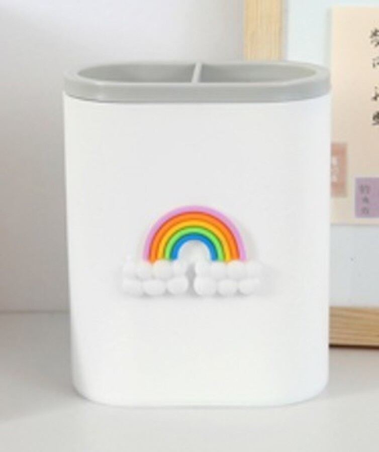 

Подставка для канцелярии пластик 2отд. белый Rainbow ILIKEGIFT 132-0184