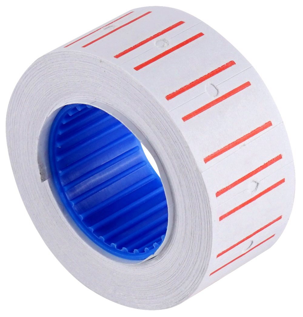 

Ценники на ленте 21х12мм белые с красной полосой 600шт deVENTE 2061700