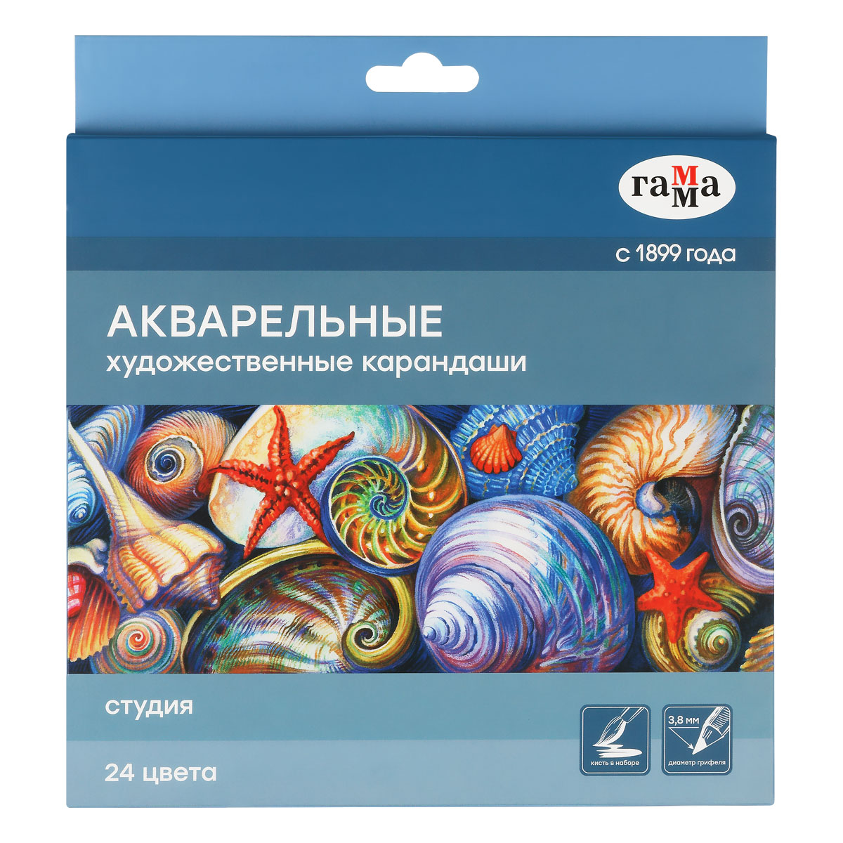 

Карандаши цветные акварельные 24цв Студия карт.уп. ГАММА 110822_24