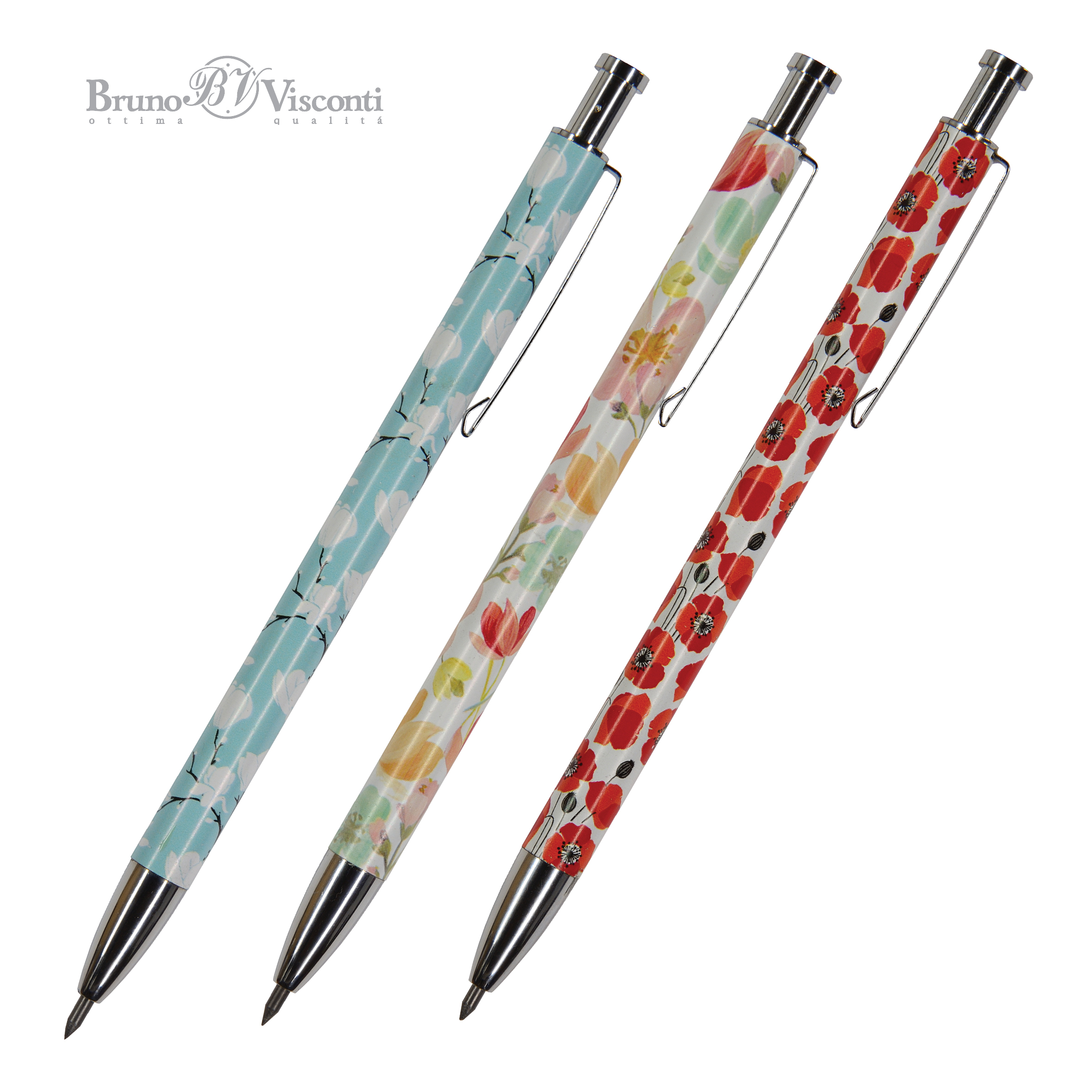 Карандаш автомат 20мм HB Dolce Vita Цветы ассорти металл корпус BRUNO VISCONTI 21-005902 111₽