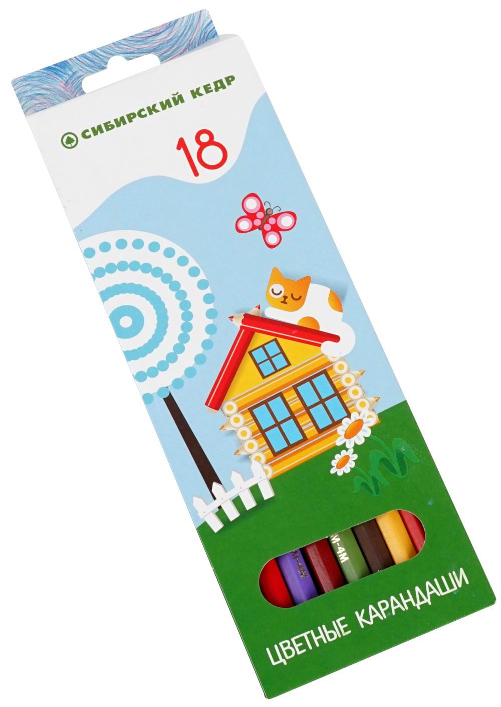 

Карандаши цветные 18цв 6-гран. дерево карт.уп. СИБИРСКИЙ КЕДР СК053/18
