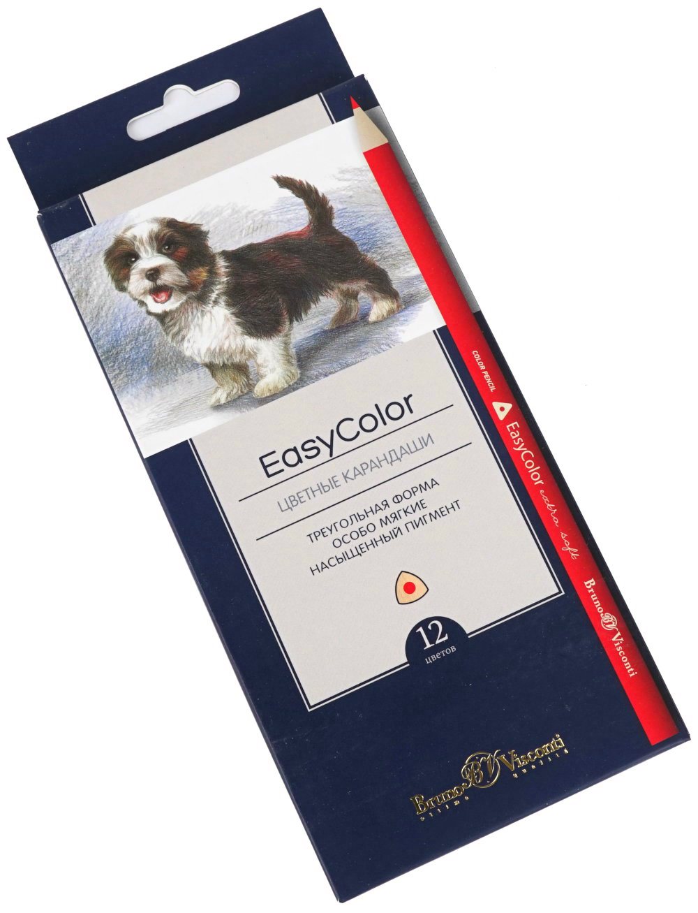 

Карандаши цветные 12цв 3-гран. дерево Easycolor карт.уп. BRUNO VISCONTI 30-0028