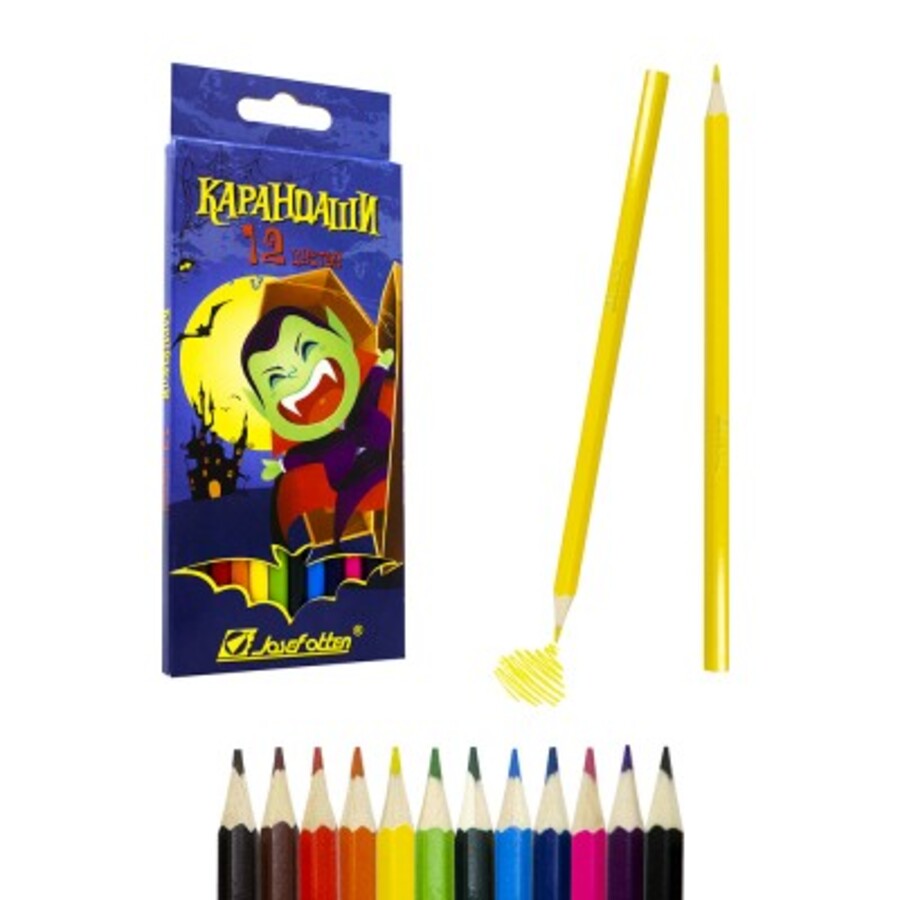 Карандаши цветные 12цв 6-гран дерево Монстрики JOSEF OTTEN 7303U-12 63₽