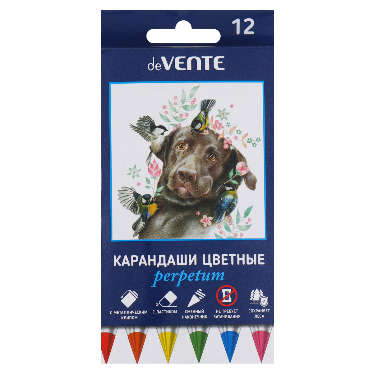 

Карандаши цветные 12цв 6-гран. пластик вечные с ластиком Perpetum deVENTE 5022427