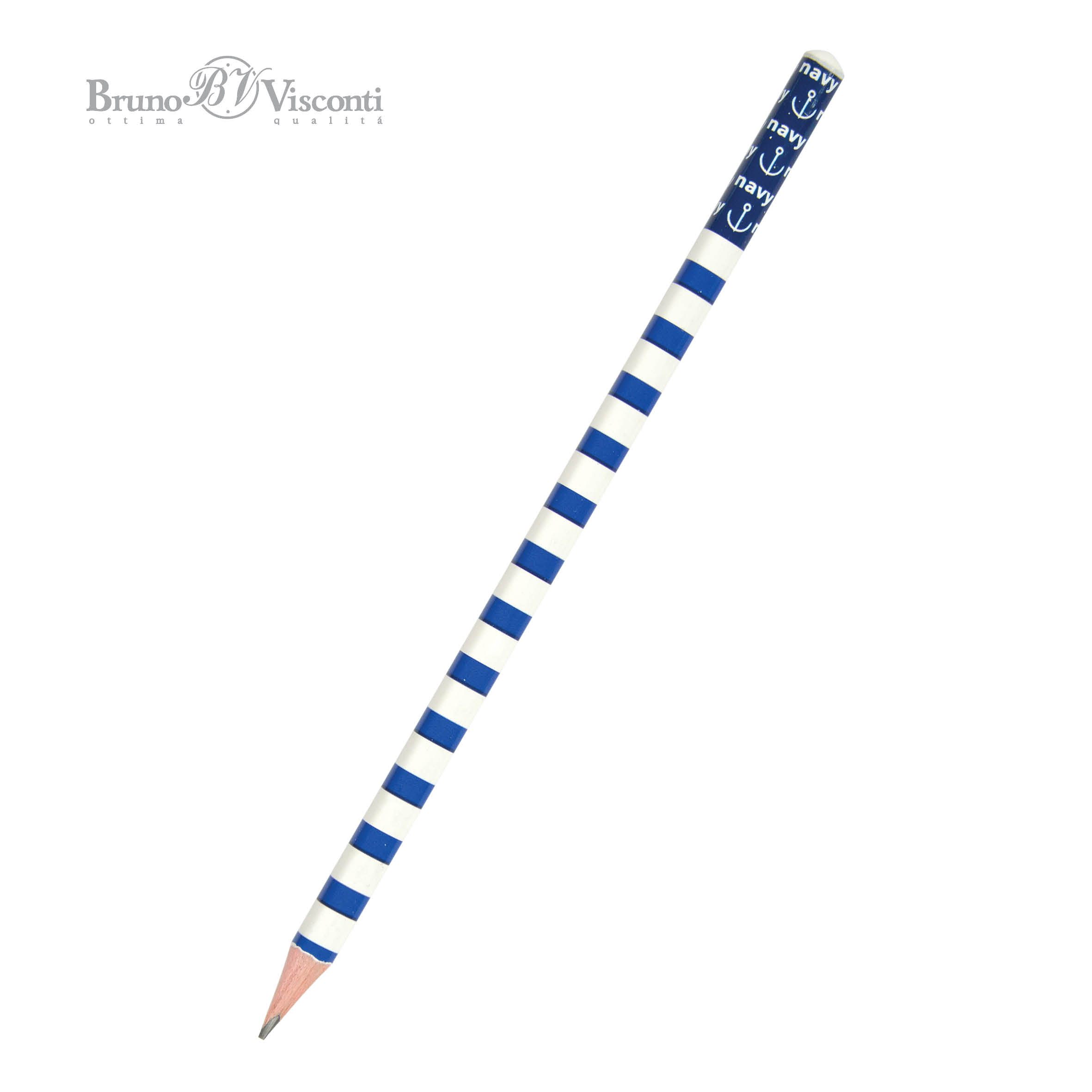 

Карандаш чернографитный HB HappyGraphix. кругл navy без ласт. пласт.туба BRUNO VISCONTI 21-0030/15