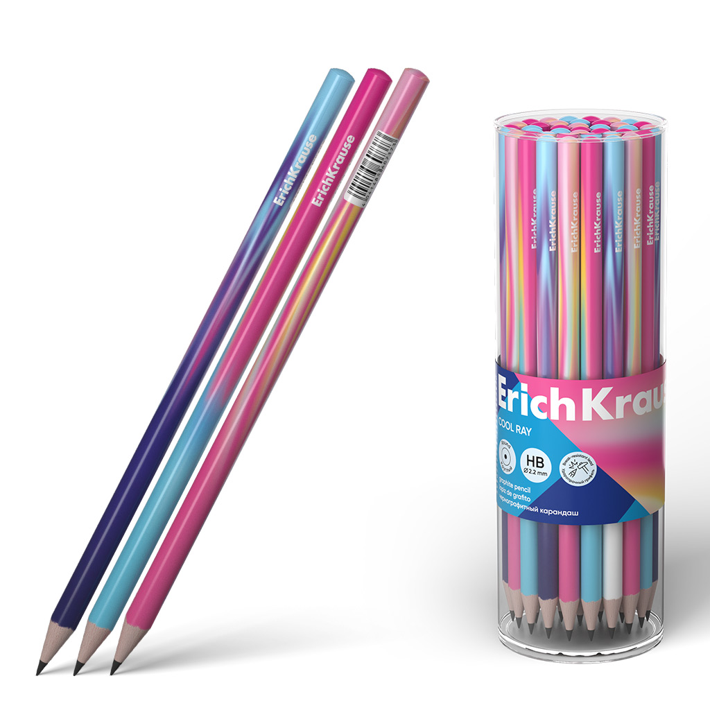 Карандаш чернографитный HB CoolRay круглый дерево без ластика ERICH KRAUSE 60737 34₽