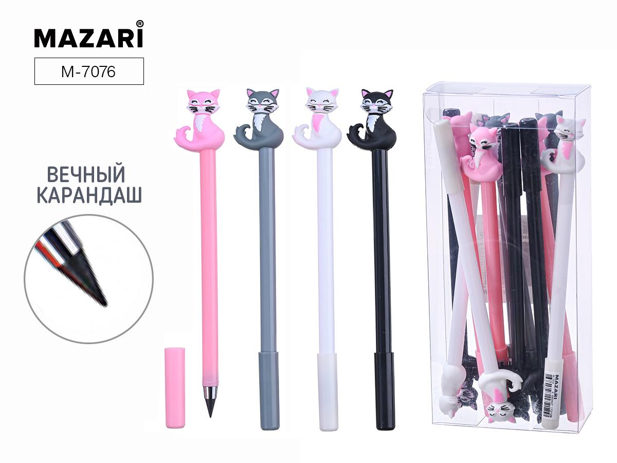 

Карандаш чернографитный вечный HB Кошечки ассорти MAZARI M-7076