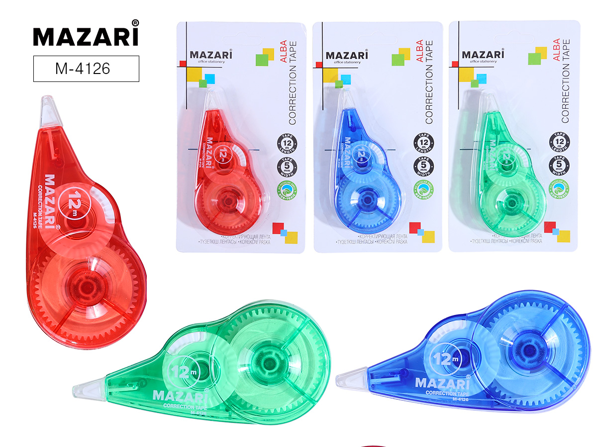 

Корректор роллер 5мм х 12м Alba ассорти MAZARI M-4126