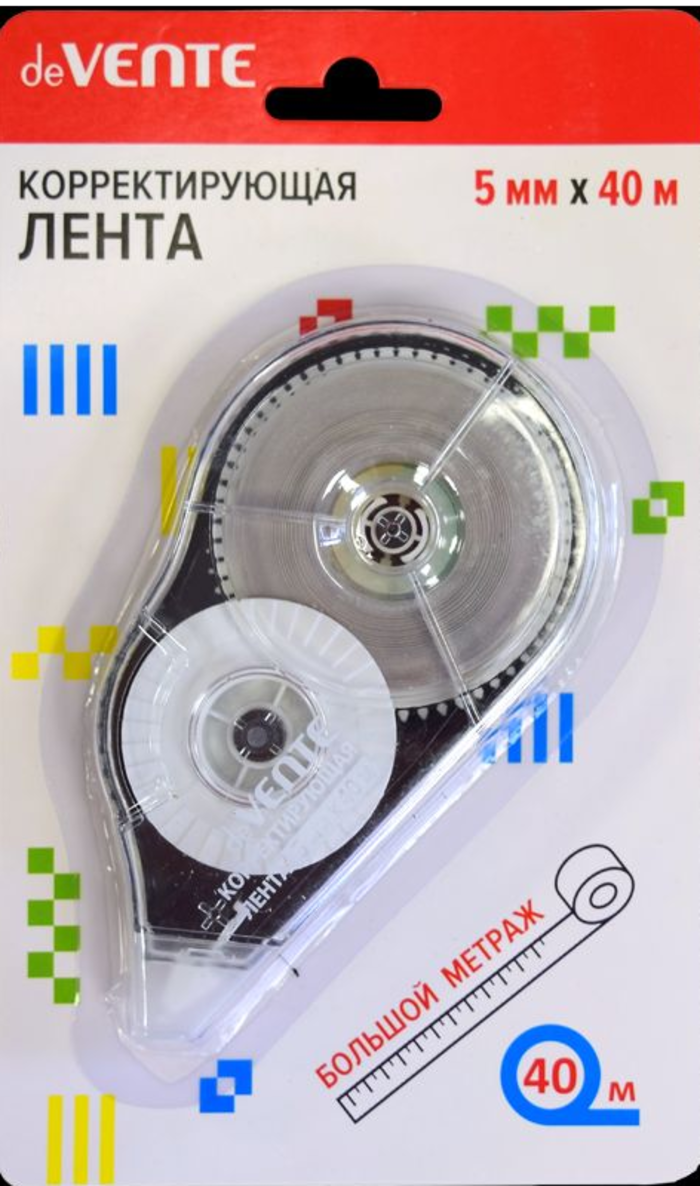 

Корректор роллер 5мм x 40м черный прозрачный корпус блистер deVENTE 4062337