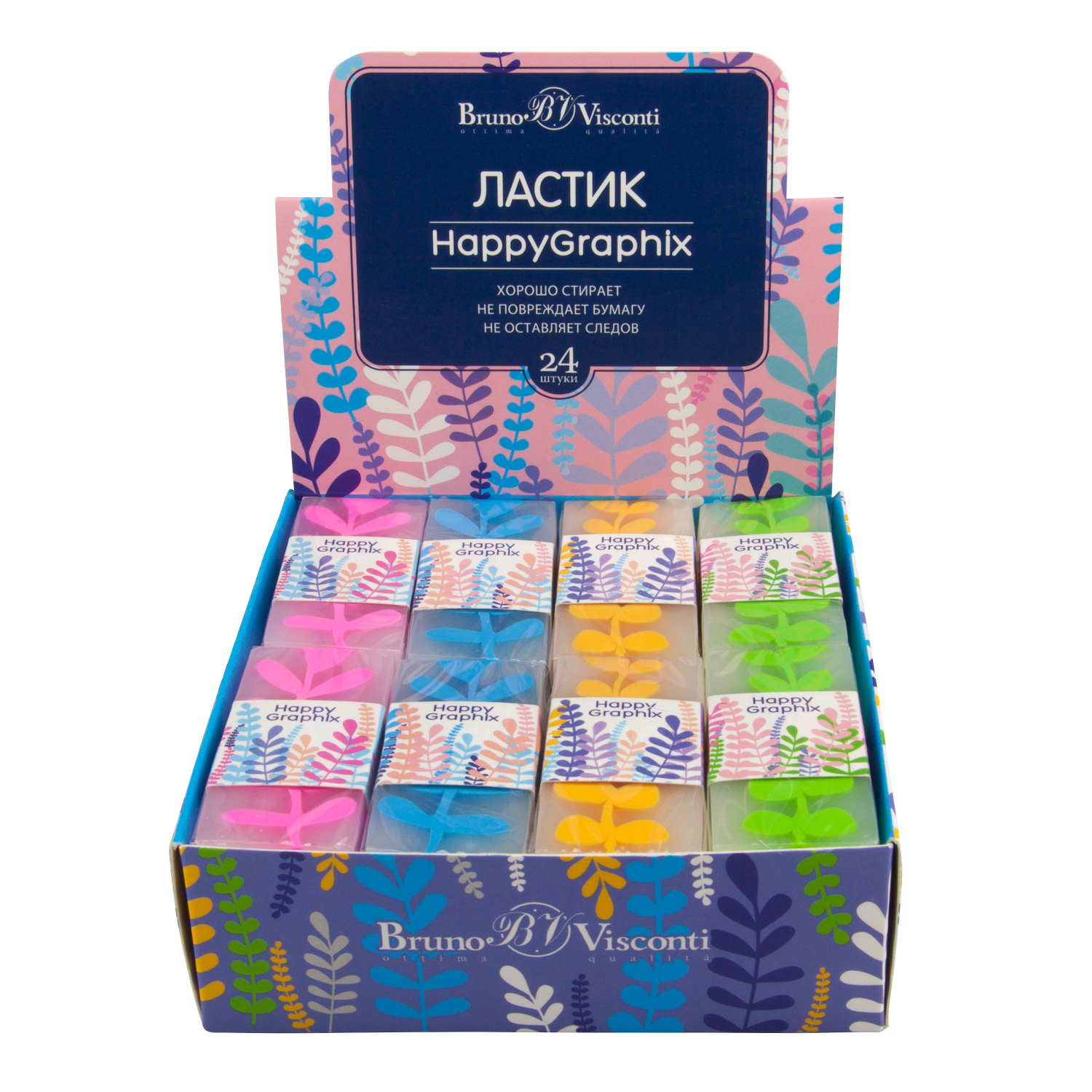 

Ластик HappyGraphix Spring ассорти BRUNO VISCONTI 42-0029