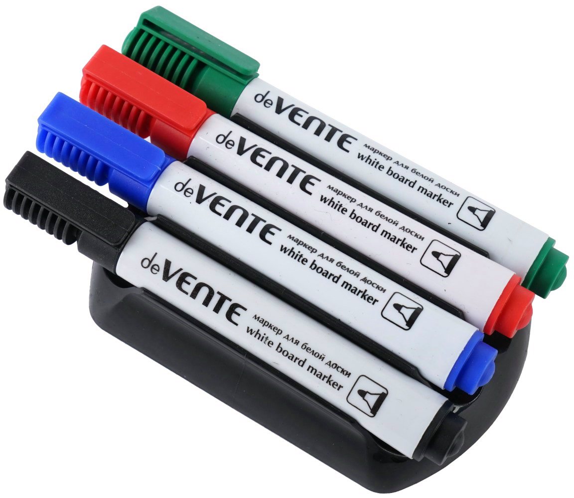 Маркер для доски 4цв набор губка пулевиднаконечник 5мм deVENTE 5040700 229₽