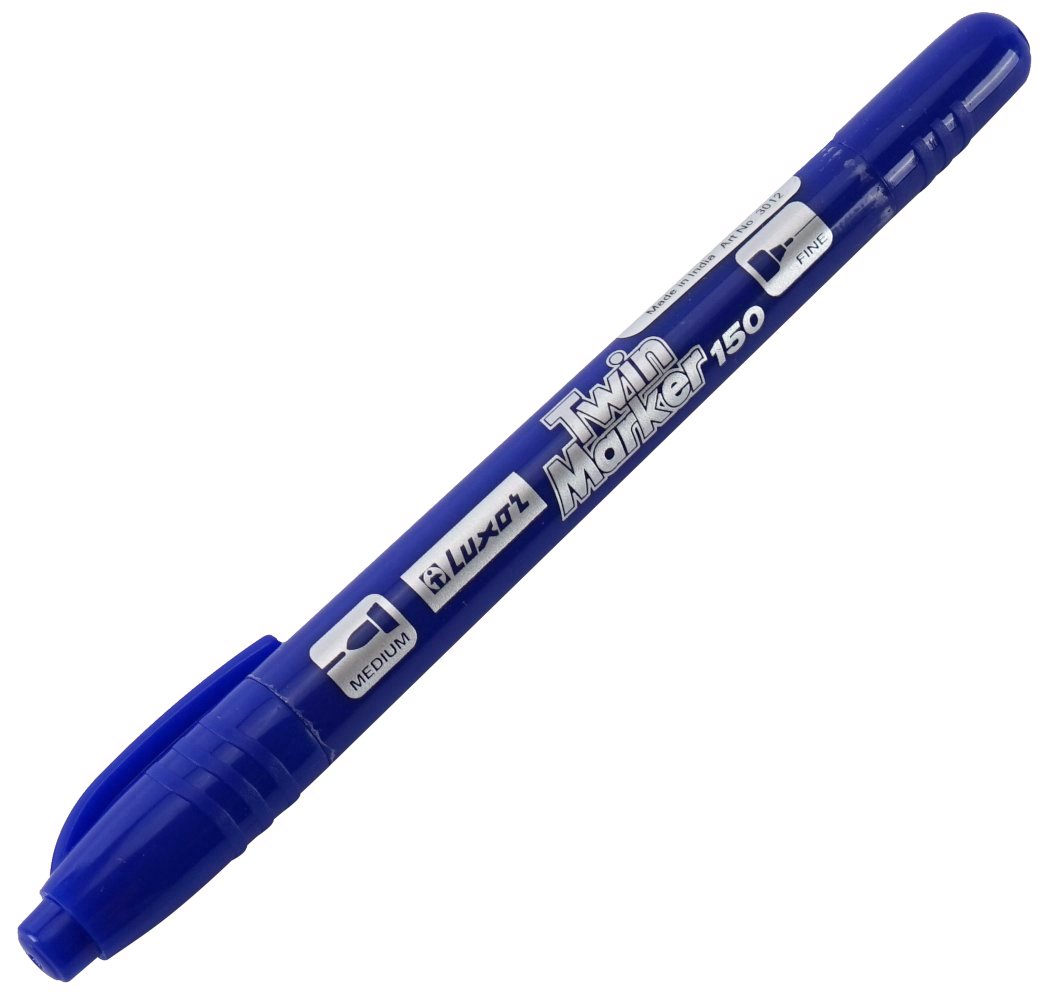 Маркер перманентный синий 1-4мм двухсторонний Twin marker 150 LUXOR 3012 76₽