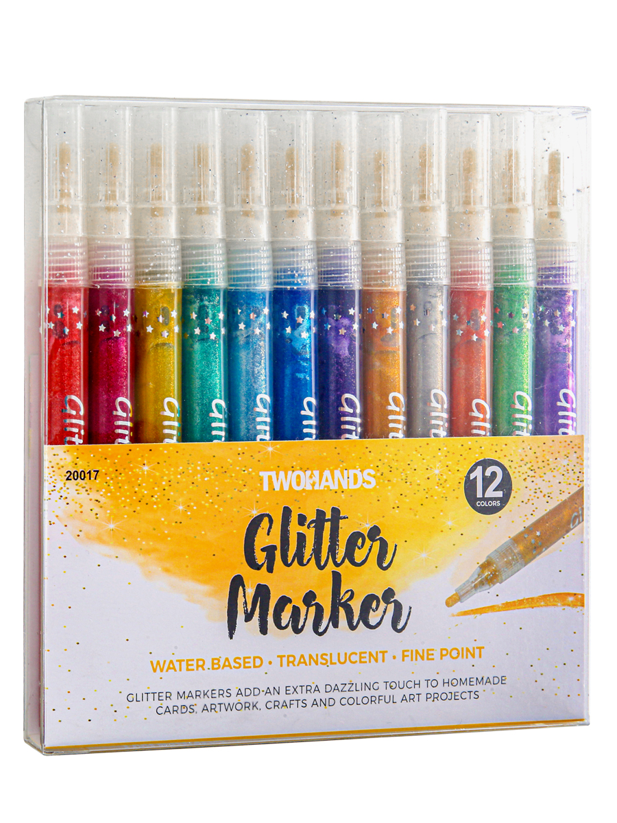 Маркеры художественные 12цв Twohands с блестками пластфутляр TWOHANDS 20017 722₽
