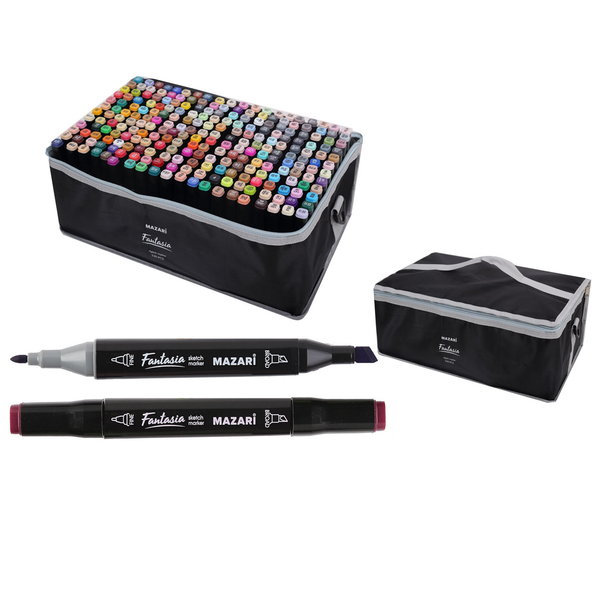 Маркеры для скетчинга двухсторонние 240цв Fantasia чехол текстильный MAZARI M-15073-240 2112₽