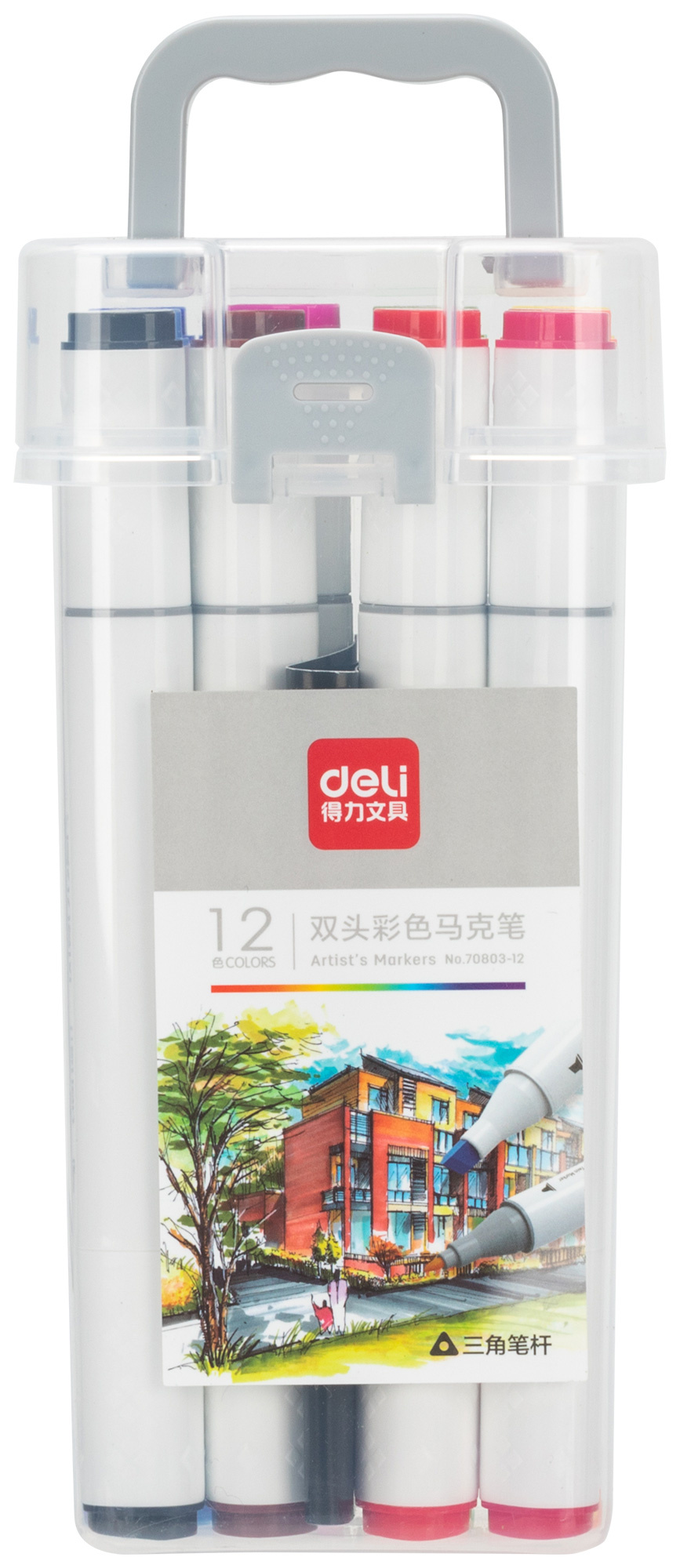 

Маркеры для скетчинга двухсторонние 12цв DELI 70803-12