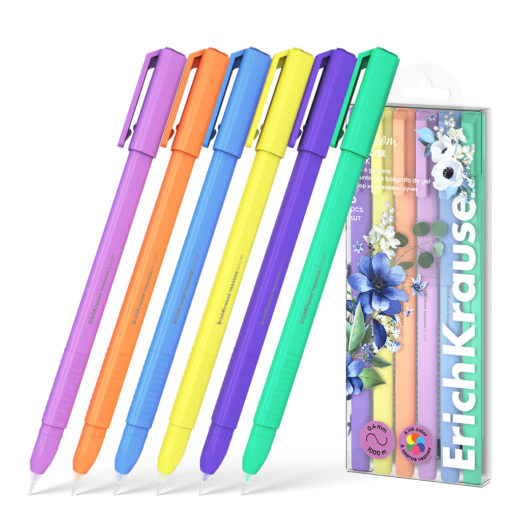 

Ручка гелевая Набор 6цв 0,5мм Paradise Stick Pastel Bloom ERICH KRAUSE 61311