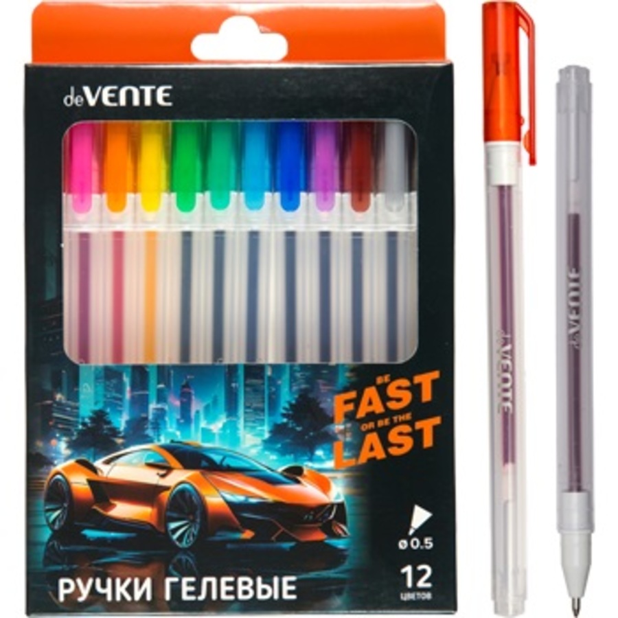 

Ручка гелевая Набор 12цв 0,5мм Fast or Last карт.уп. deVENTE 5051530