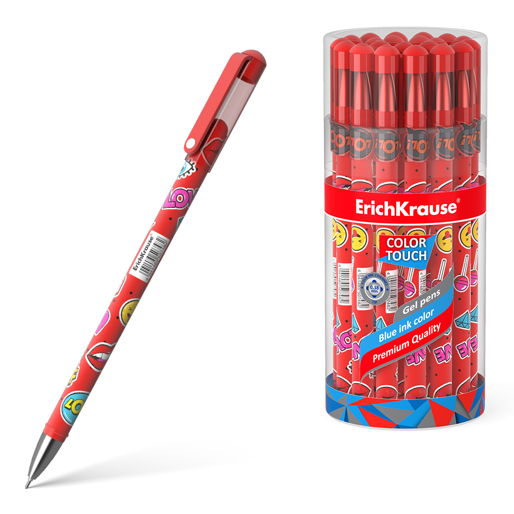 

Ручка гелевая синяя 0,38мм ColorTouch. Sweet love ERICH KRAUSE 50748