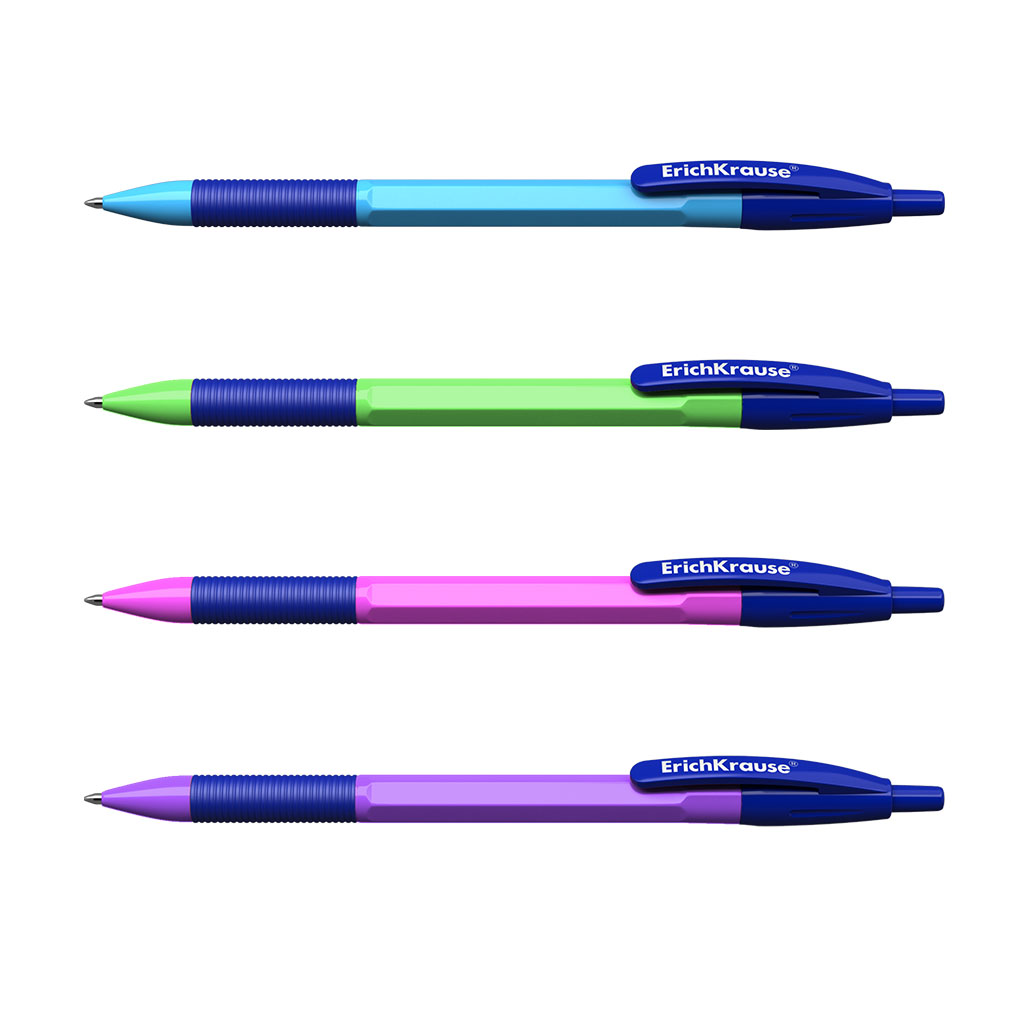 

Ручка шариковая автоматическая синяя 0,7мм R-301 Neon Matic&Grip ERICH KRAUSE 46769