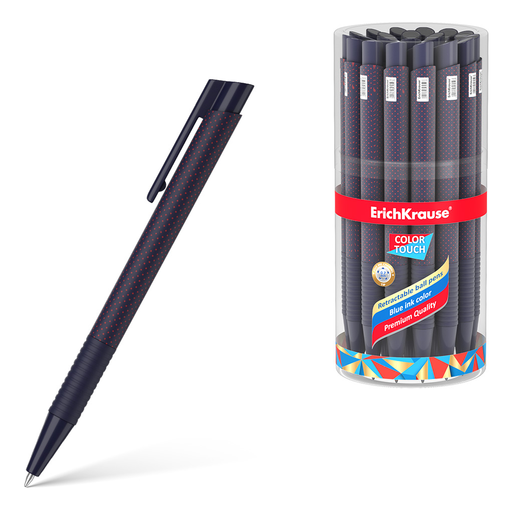 

Ручка шариковая автоматическая синяя 0,7мм ColorTouch Dots in Blue корпус синий ERICH KRAUSE 56059