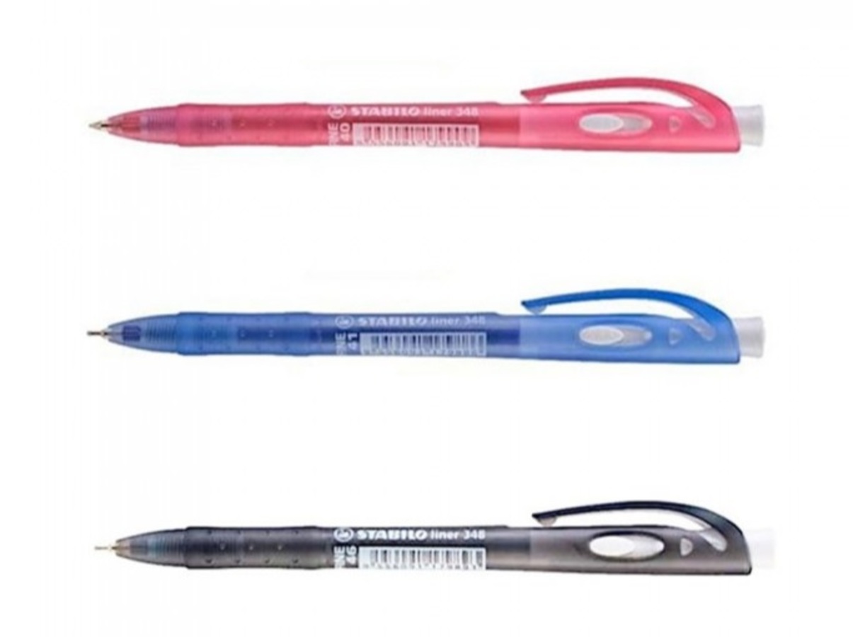 

Ручка шариковая автоматическая синяя 0,38мм Liner ассорти STABILO 348/1-50-41